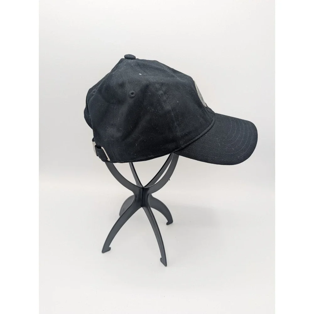 Adidas Golf Hat Cap Buckle Back Black Gray Patch  Athletic Strapback Mens